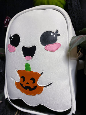 Double Face Happy Ghost  Witch/Pumpkin Crossbody Bag