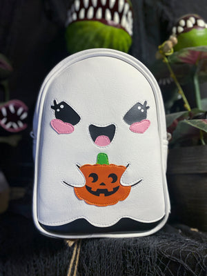 Double Face Angry Ghost  Witch/Pumpkin Crossbody Bag (Pre Order)